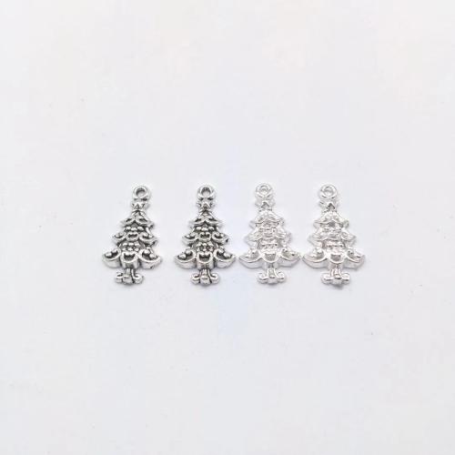 Tibetan Style Christmas Pendants, Christmas Tree, plated, DIY, more colors for choice, 23x12x3mm, 100PCs/Bag, Sold By Bag