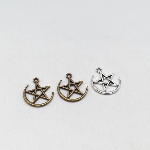 Tibetan Style Star Pendant, plated, DIY, more colors for choice, 20x17mm, 100PCs/Bag, Sold By Bag