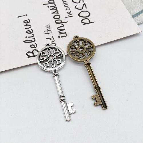 Tibetan Style Key Pendants, plated, DIY, more colors for choice, 70x25mm, 100PCs/Bag, Sold By Bag