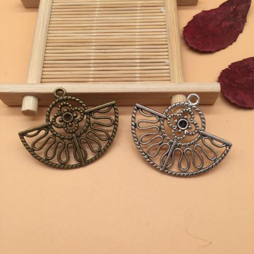 Tibetan Style Pendants, Fan, plated, DIY, more colors for choice, 31x38mm, 100PCs/Bag, Sold By Bag