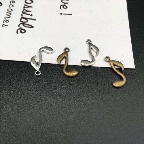 Zink-Aluminium-Anhänger, Zinklegierung, Musiknote, plattiert, DIY, keine, 23x11mm, 100PCs/Tasche, verkauft von Tasche