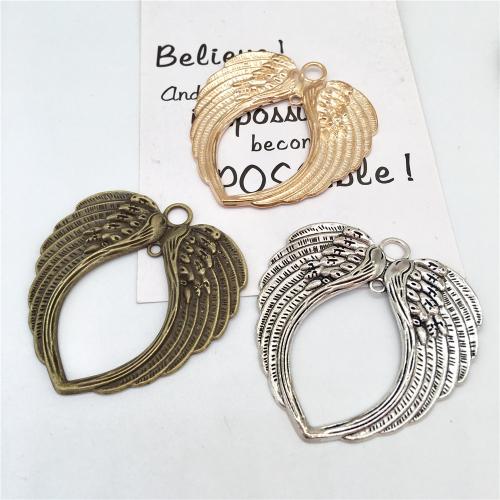 Wing Shaped Tibetan Style Pendants, plated, DIY, more colors for choice, 65x69mm, 100PCs/Bag, Sold By Bag