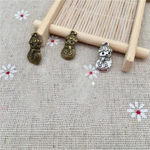 Tibetan Style Pendants, Snowman, plated, DIY, more colors for choice, 19x10mm, 100PCs/Bag, Sold By Bag