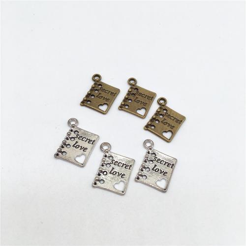 Tibetan Style Pendants, Book, plated, DIY, more colors for choice, 13x14mm, 100PCs/Bag, Sold By Bag