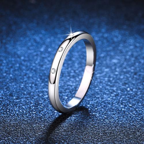 925 Sterling Silver Finger Ring, with Moissanite, different size for choice & for woman, US Ring Size:4.5-9, Sold By PC