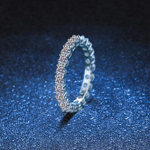 925 Sterling Silver Finger Ring, with Moissanite, different size for choice & for woman, US Ring Size:5-9, Sold By PC