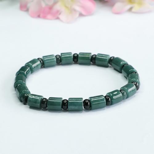 Jadeite Bracelet, folk style & for woman, beads length 7mm, Length:Approx 6-8 Inch, Sold By PC