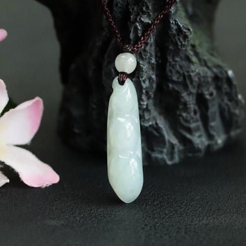 Gemstone Pendants Jewelry, Jadeite, Bean, DIY, Grade A, 25x7x6mm, Sold By PC