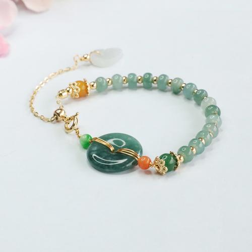 jade bracelet, avec alliage de zinc, style folk & pour femme, Longueur:Environ 6-8 pouce, Vendu par PC