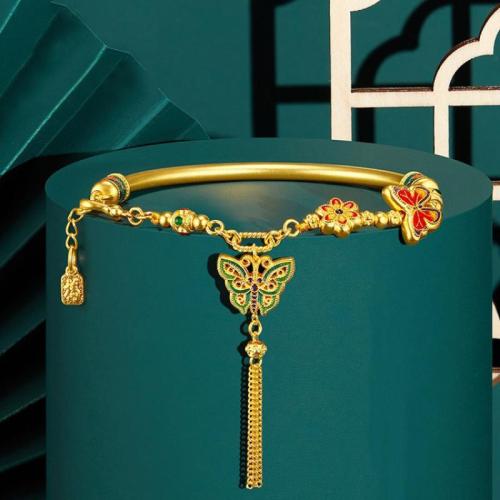 Brass Bracelet, sang gold plated, different styles for choice & for woman & enamel, Length:Approx 6-9.5 Inch, Sold By PC