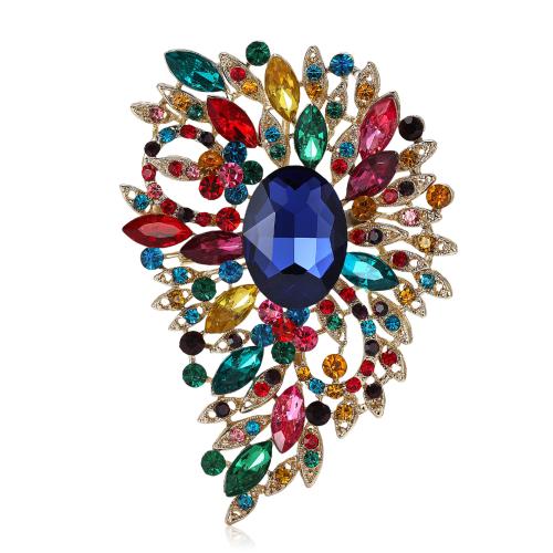 Tibetan Style Brooches, for woman & with rhinestone, more colors for choice, 98x67mm, Sold By PC