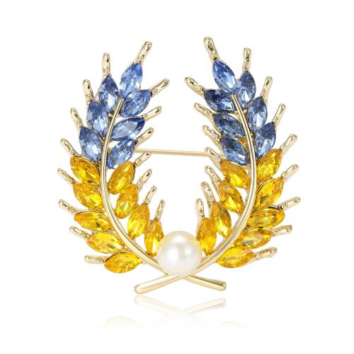 Tibetan Style Brooches, with Plastic Pearl, for woman & with rhinestone, more colors for choice, 40x37mm, Sold By PC