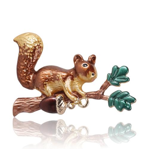 Tibetan Style Brooches, Squirrel, Unisex & enamel, more colors for choice, 35x52mm, Sold By PC