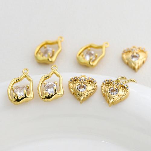 Cubic Zirconia Micro Pave Brass Pendant, DIY & different styles for choice & micro pave cubic zirconia, Sold By PC