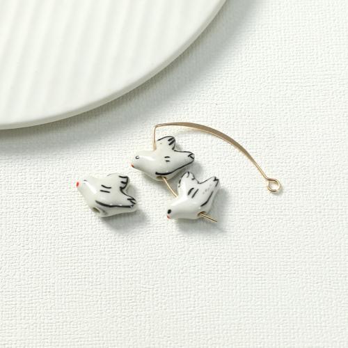 Porcelain Jewelry Beads, swallow, anoint, multifunctional & DIY, 13x19mm, Sold By PC