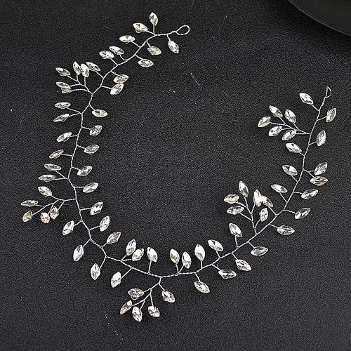 Headband, Glass Rhinestone, with brass wire, fashion jewelry & for woman, silver color, 420mm, Sold By PC