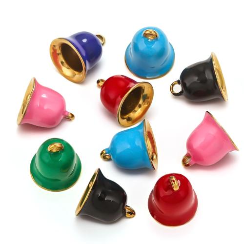 304 Stainless Steel Bell Charm, DIY & enamel, more colors for choice, 13.50x13.50mm, 2PCs/Bag, Sold By Bag