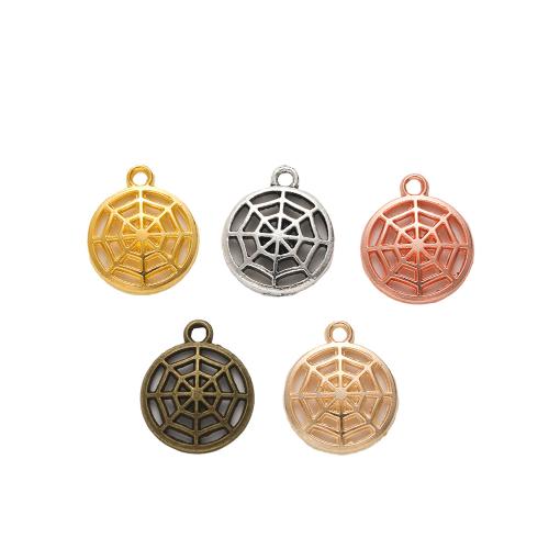 Tibetan Style Pendants, Spider Web, plated, DIY, more colors for choice, nickel, lead & cadmium free, 17x14x2mm, Approx 100PCs/Bag, Sold By Bag