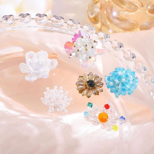 Hair Accessories DIY Findings, Crystal, Flower, different size for choice, more colors for choice, Sold By PC