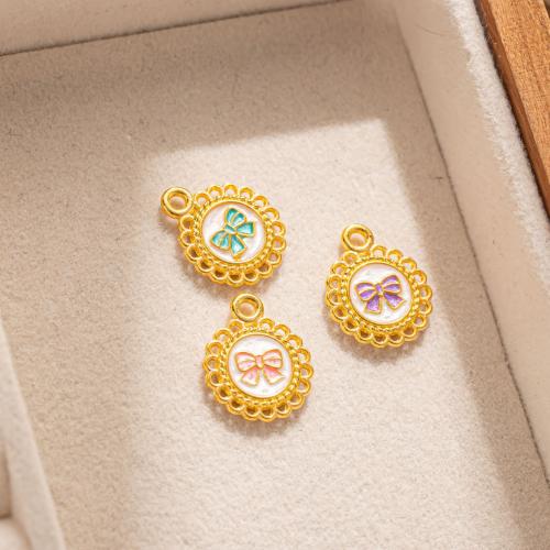 Colgantes de la joyería de cobre amarillo, metal, chapado en color dorado, Bricolaje & esmalte, más colores para la opción, libre de níquel, plomo & cadmio, 15x18mm, Vendido por UD