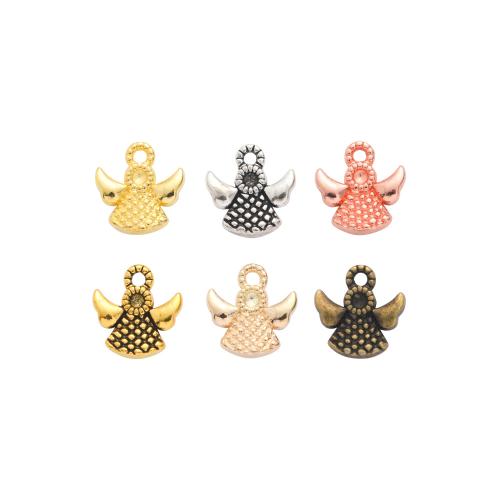 Tibetan Style Pendants, Angel, plated, DIY, more colors for choice, nickel, lead & cadmium free, 10x9x3mm, 100PCs/Bag, Sold By Bag