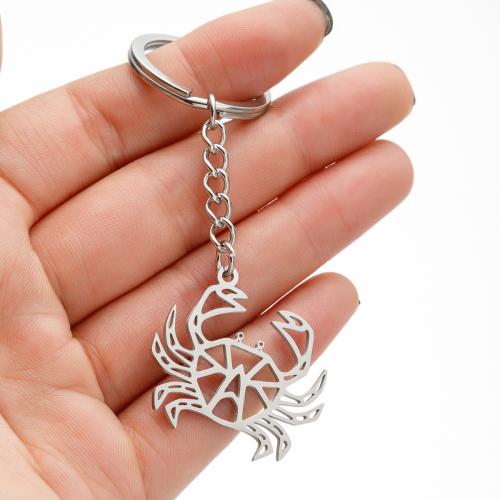 Stainless Steel Key Clasp, 304 Stainless Steel, Crab, silver color plated, fashion jewelry, Sold By PC