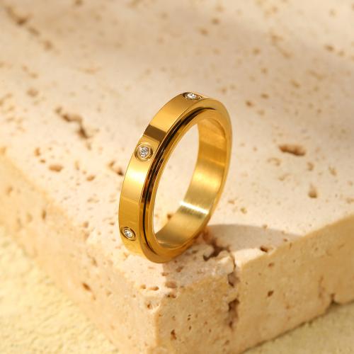 Stainless Steel Finger Ring, 304 Stainless Steel, Round, gold color plated, different size for choice & for woman, more colors for choice, Sold By PC