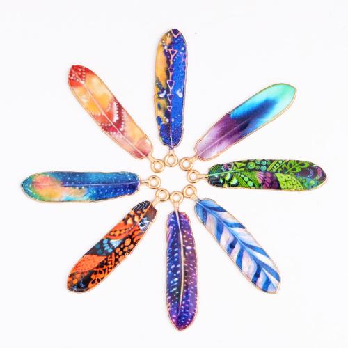 Tibetan Style Enamel Pendants, plated, DIY, mixed colors, nickel, lead & cadmium free, 8x37mm, 100PCs/Bag, Sold By Bag