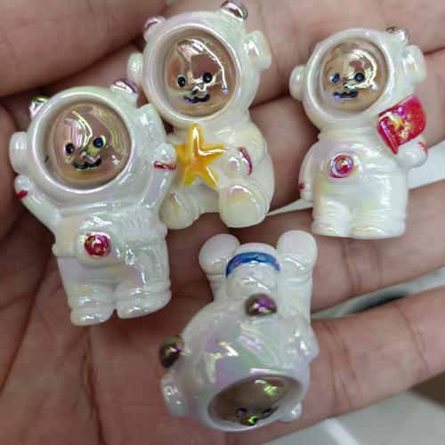 Plated Acrylic Beads, Astronaut, DIY, mixed colors, 35x25mm, 50PCs/Bag, Sold By Bag