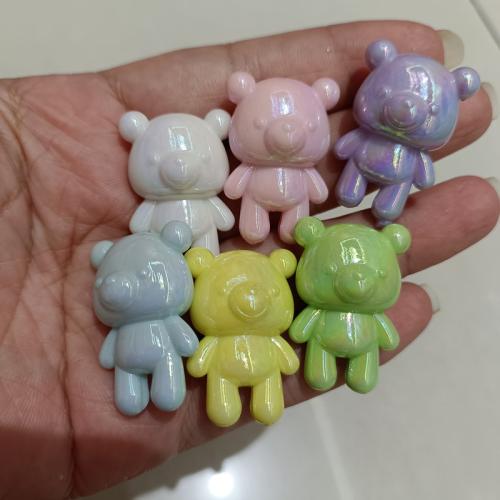 Plated Acrylic Beads, Bear, DIY, more colors for choice, 22x32mm, 200PCs/Bag, Sold By Bag