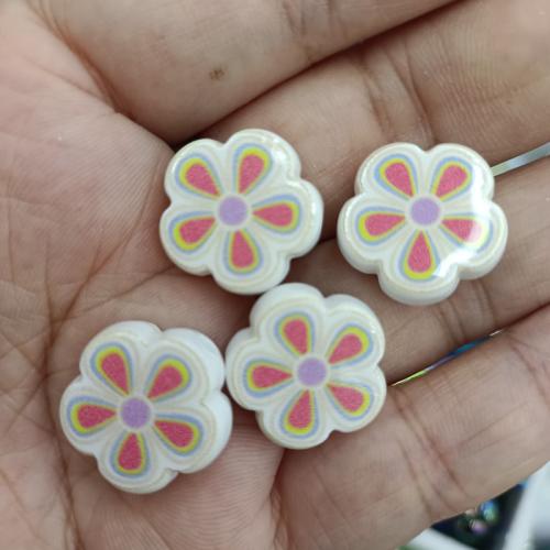 Acrylic Jewelry Beads, Flower, DIY, more colors for choice, 18mm, 400PCs/Bag, Sold By Bag