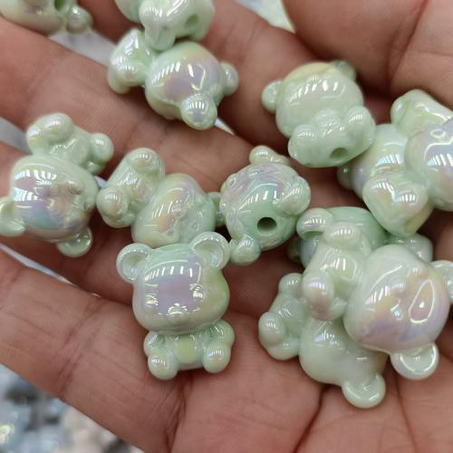 Plated Acrylic Beads, Panda, DIY, more colors for choice, 17x21mm, 200PCs/Bag, Sold By Bag