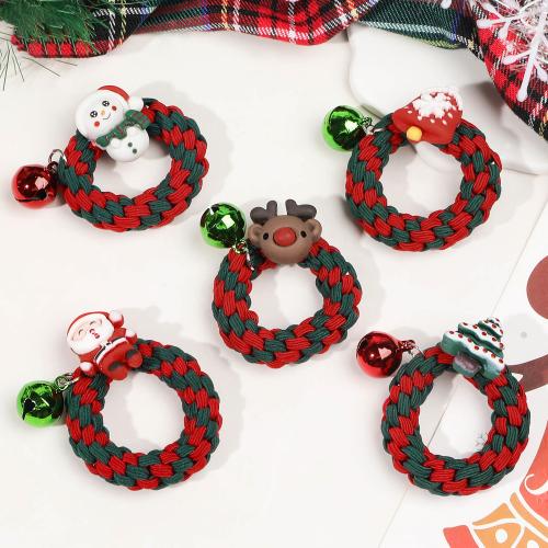 Resin Elastic Band, with Rubber Band, handmade, Christmas Design & different styles for choice & for woman, multi-colored, Sold By PC