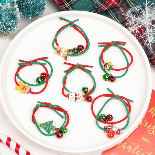 Cloth Elastic Band, with Resin, handmade, Christmas Design & different styles for choice & for woman, multi-colored, Sold By PC