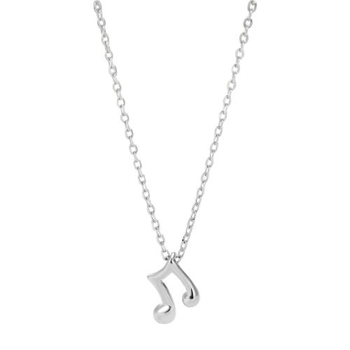 925 Sterling Silver Necklaces, with 5CM extender chain, Music Note, plated, for woman, more colors for choice, Length:Approx 40 cm, Sold By PC