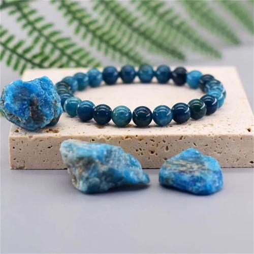 Gemstone Bracelets, Apatites, handmade, Unisex & different styles for choice, blue, Sold By PC