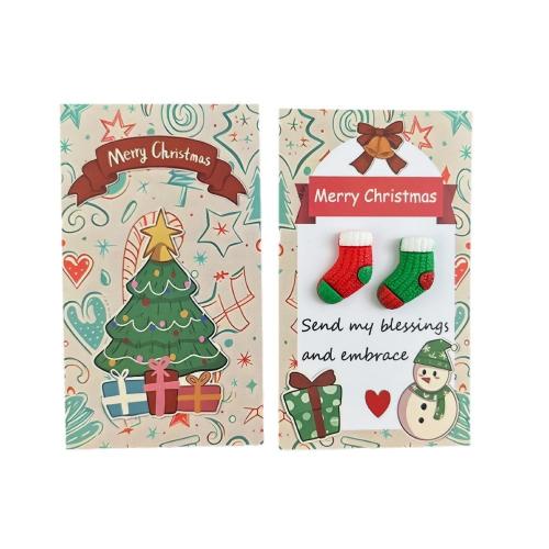 Greeting Card, Resin, with Paper, epoxy gel, Christmas Design & DIY & different styles for choice, more colors for choice, Sold By PC