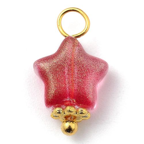 Bijoux pendentifs en laiton, avec verre, Placage, envoyé au hasard & DIY, couleurs mélangées, About 8.5mm wide, 8.5mm long, 4mm thick, hole: 1mm, Environ 100PC/sac, Vendu par sac