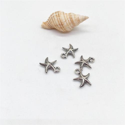 Tibetan Style Animal Pendants, Starfish, antique silver color plated, DIY, 17x14mm, 100PCs/Bag, Sold By Bag