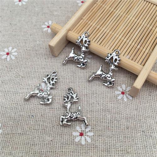 Tibetan Style Animal Pendants, Christmas Reindeer, antique silver color plated, DIY, 16x23mm, 100PCs/Bag, Sold By Bag