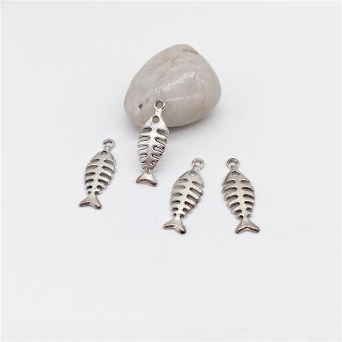 Tibetan Style Pendants, Fish Bone, antique silver color plated, DIY, 27x10mm, 100PCs/Bag, Sold By Bag