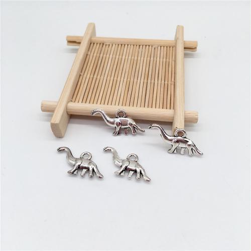 Tibetan Style Animal Pendants, Dinosaur, antique silver color plated, DIY, 27x12mm, 100PCs/Bag, Sold By Bag