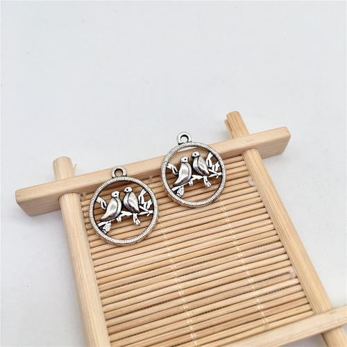 Tibetan Style Pendants, Round, antique silver color plated, DIY, 20x22mm, 100PCs/Bag, Sold By Bag