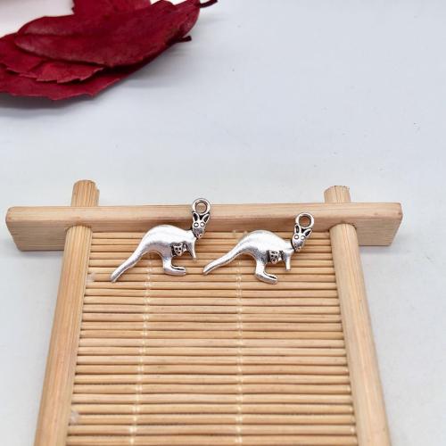 Tibetan Style Animal Pendants, Kangaroo, antique silver color plated, DIY, 27x12mm, 100PCs/Bag, Sold By Bag