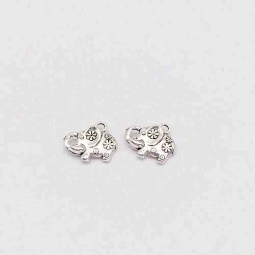 Tibetan Style Animal Pendants, Elephant, antique silver color plated, DIY, 13x16mm, 100PCs/Bag, Sold By Bag