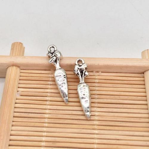 Tibetan Style Pendants, Carrot, antique silver color plated, DIY, 25x6mm, 100PCs/Bag, Sold By Bag