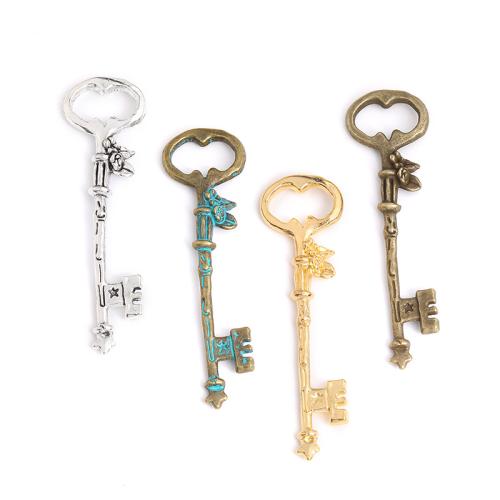 Tibetan Style Key Pendants, plated, DIY, more colors for choice, 78x21mm, 100PCs/Bag, Sold By Bag