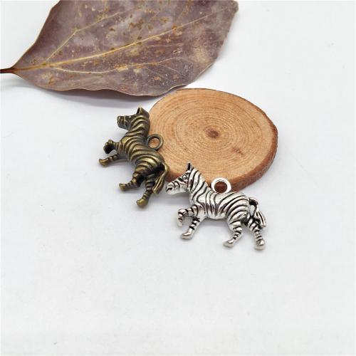 Tibetan Style Animal Pendants, Zebra, plated, DIY, more colors for choice, 21x28x5mm, 100PCs/Bag, Sold By Bag