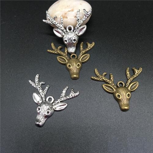 Tibetan Style Animal Pendants, Deer, plated, DIY, more colors for choice, 36x33mm, 100PCs/Bag, Sold By Bag