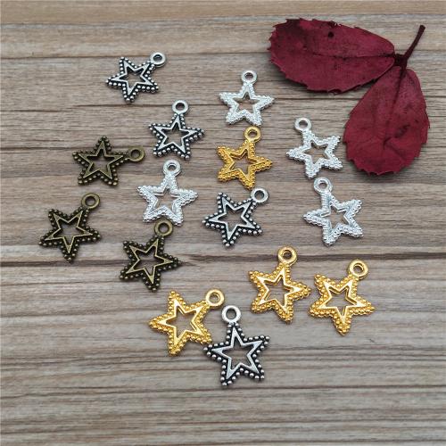 Tibetan Style Star Pendant, plated, DIY, more colors for choice, 17x15x2mm, 100PCs/Bag, Sold By Bag